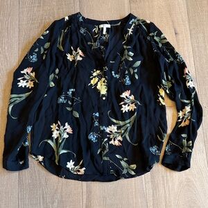 Joie Black Floral Blouse